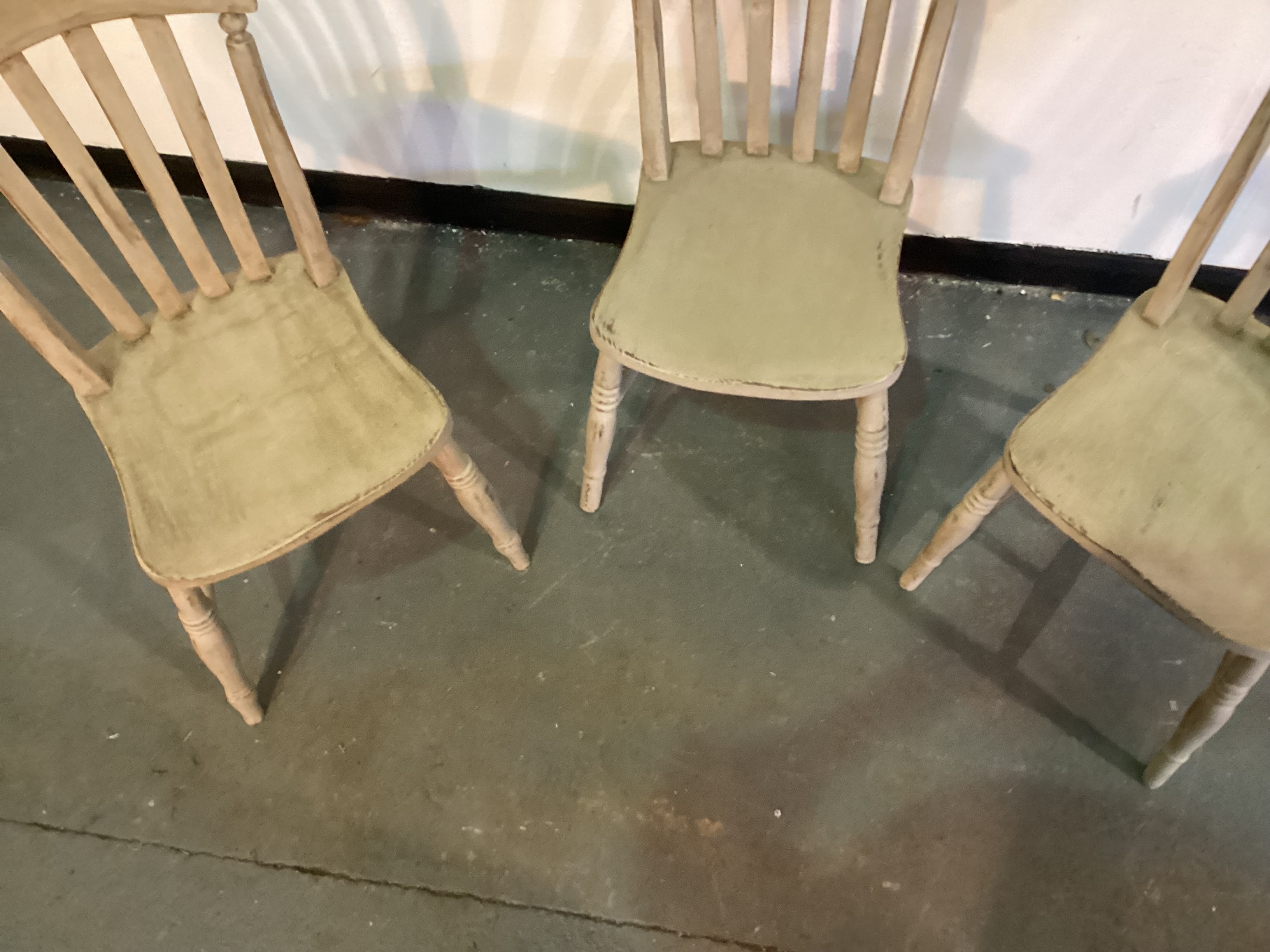 3 painted pine chairs 