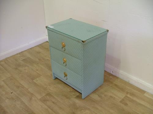 Blue Fabric Bedside Drawers