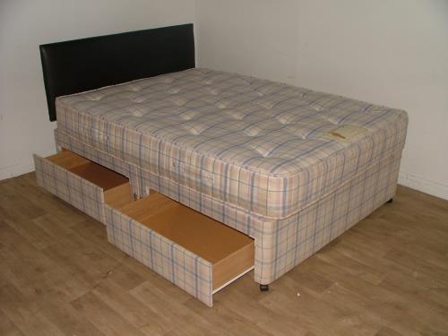 Double Bed with Mattress and Headboard. 
