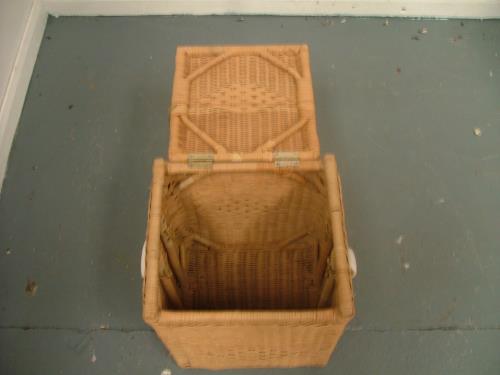 Wooden laundry basket