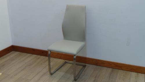 Cream Leather effect Dining Chair