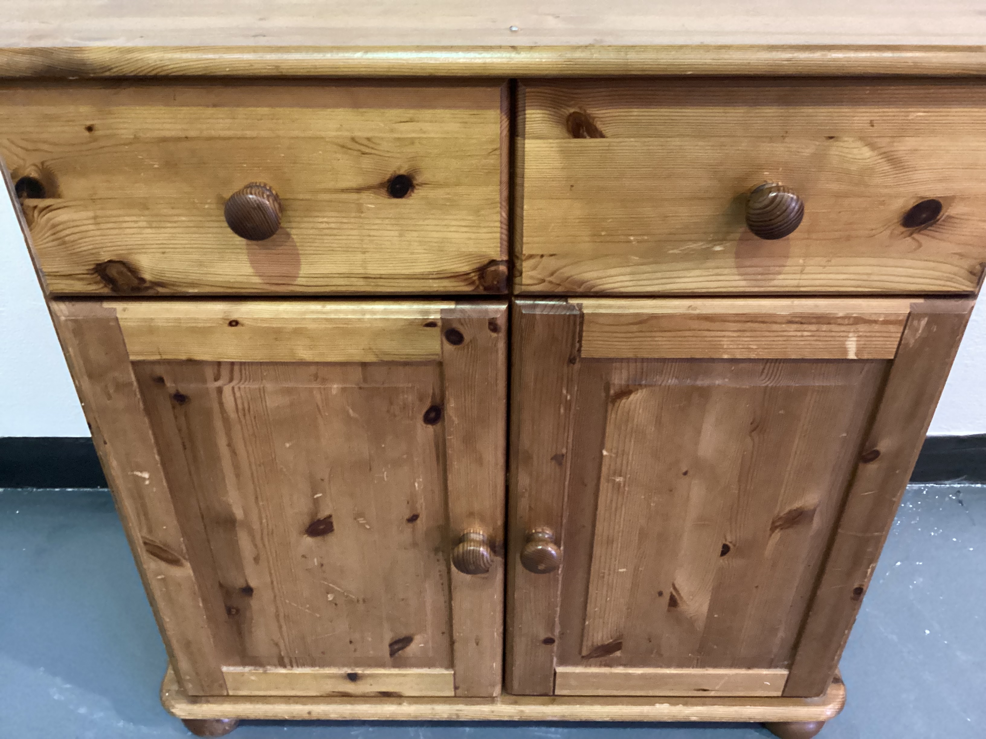 Pine Cupboard with Drawers