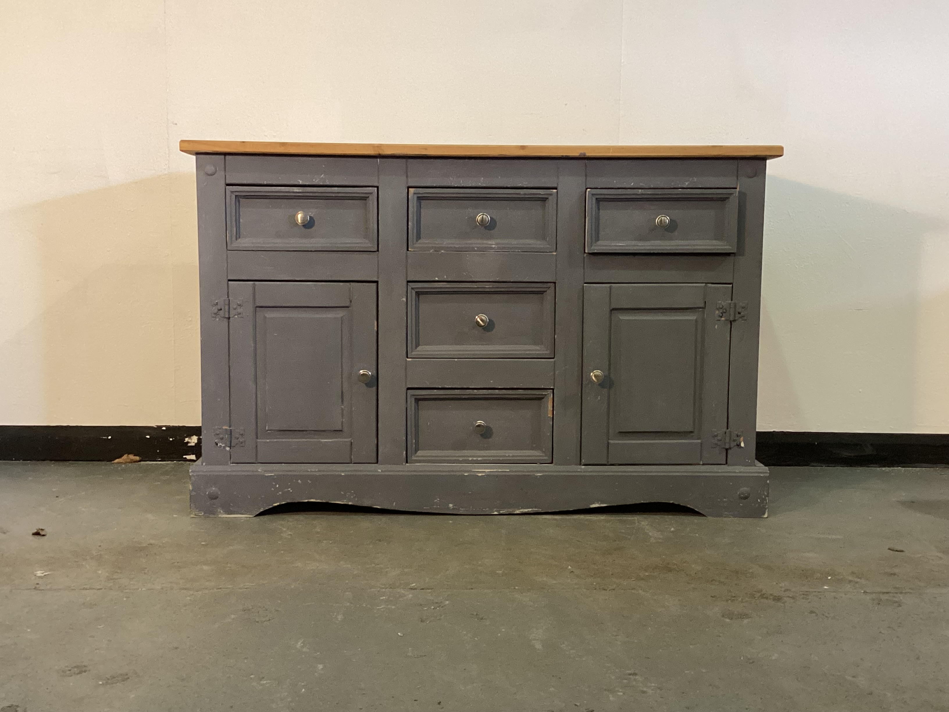 Grey Painted Mexican Pine Sideboard