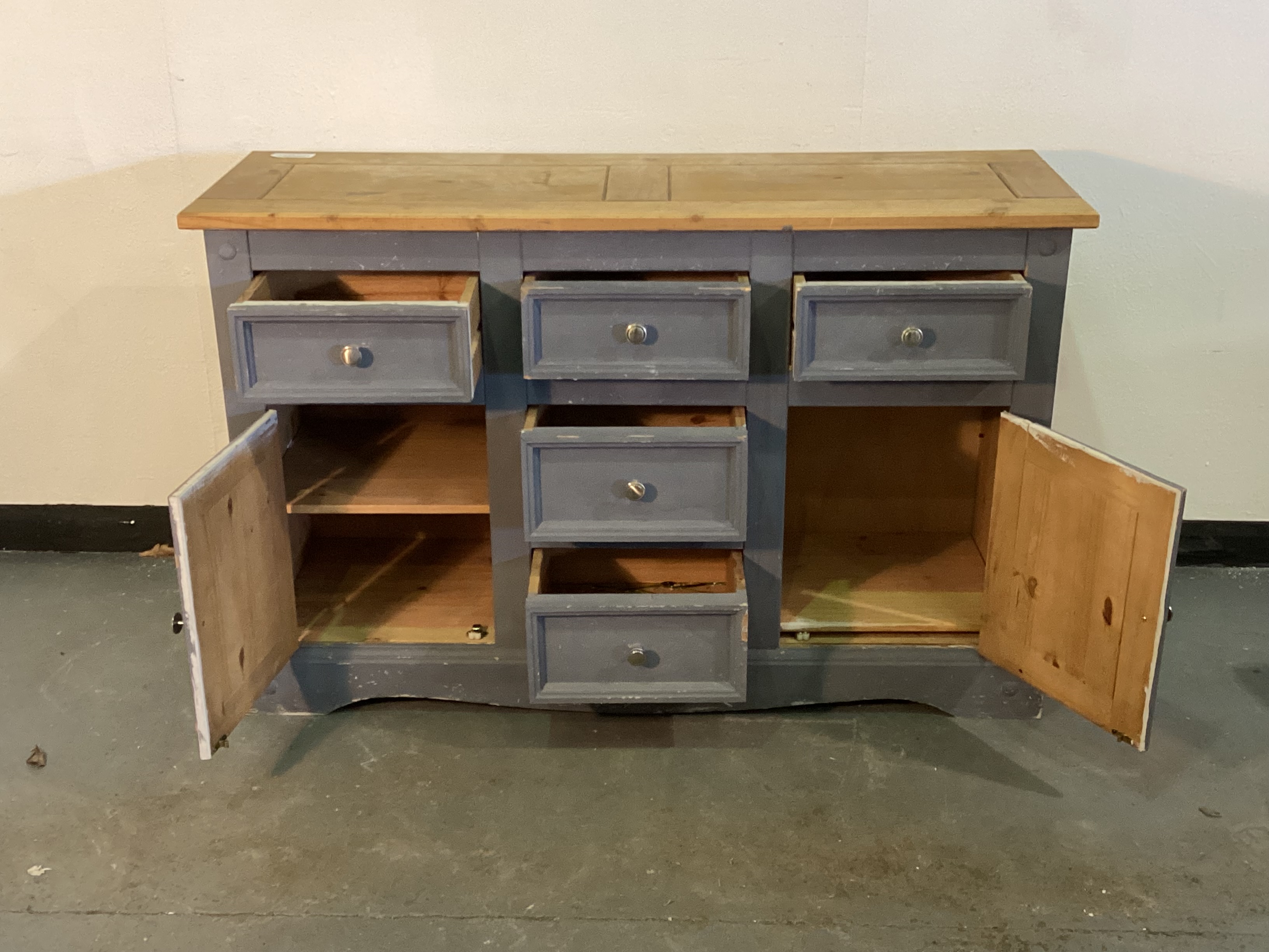 Grey Painted Mexican Pine Sideboard