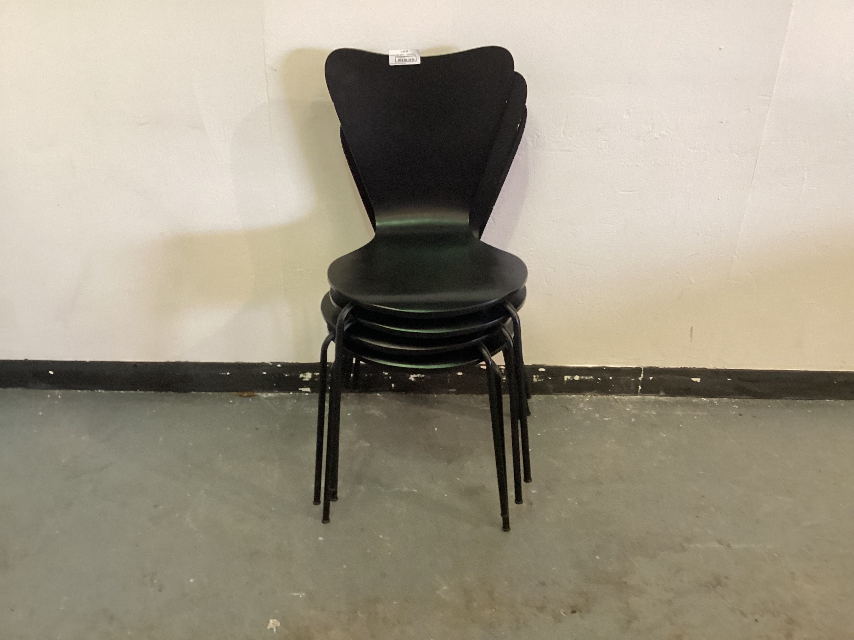 4 stacking chairs black
