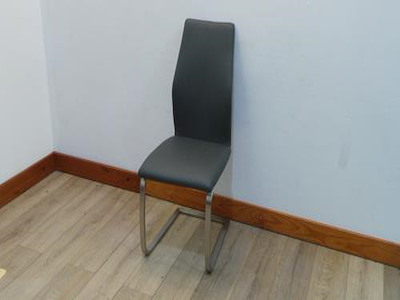 Grey Leather effect Dining Chair